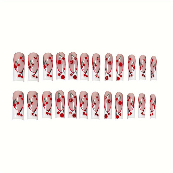 Decorative Cherry-Themed Press-On Nails Stornfield