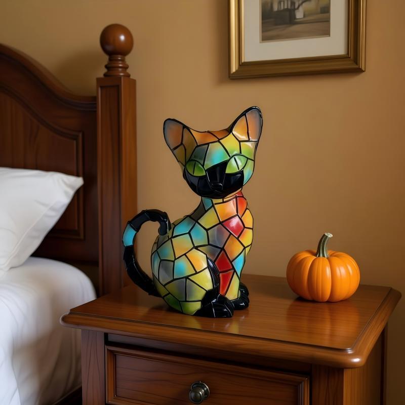 Decorative cat figurine in mosaic design Stornfield
