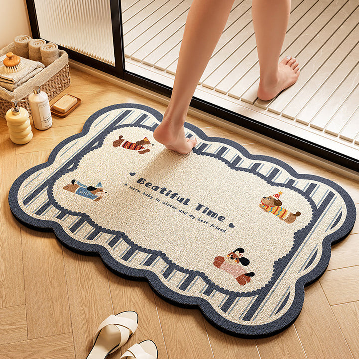 Cartoon-Themed Absorbent Bath Rug