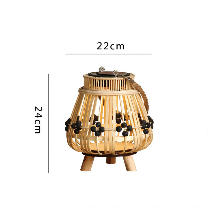 Decorative light source with natural rattan Stornfield