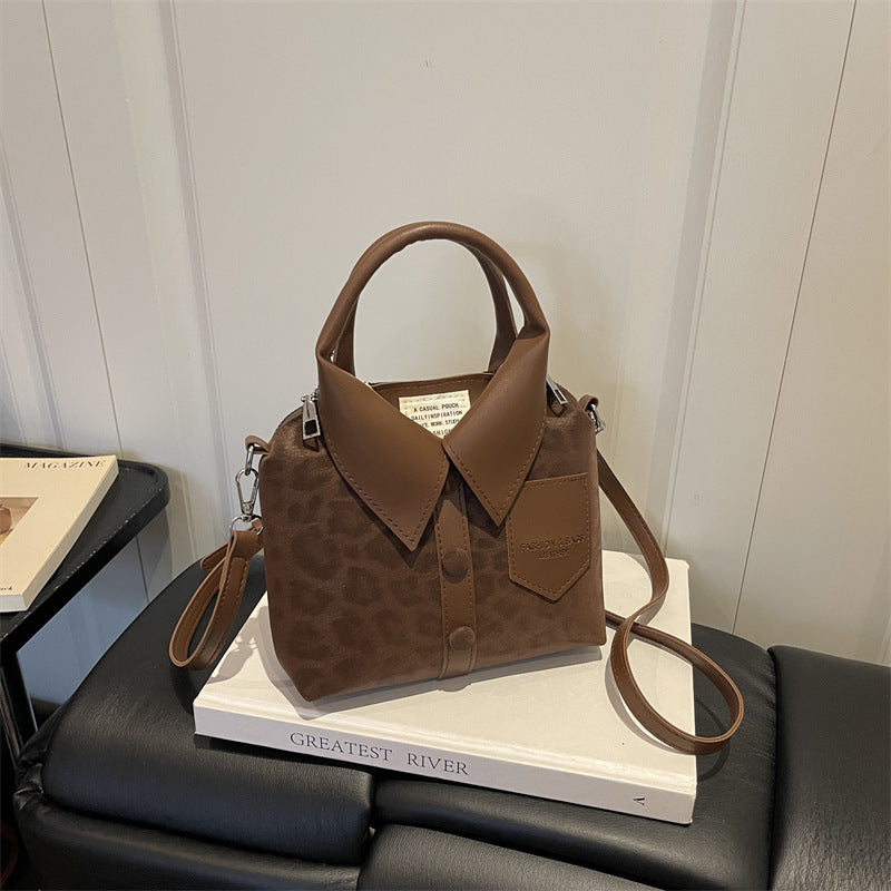 Stylish Animal Print Top Handle Handbag