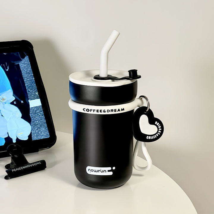 Women's thermos cup with integrated straw and practical spill protection Stornfield