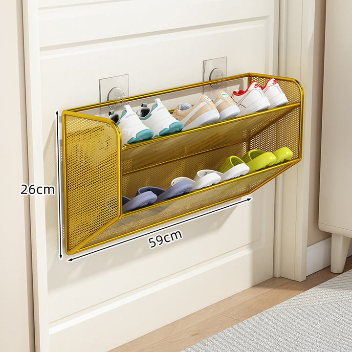 slim overdoor mesh shoe rack organizer with ventilated angled shelf Stornfield