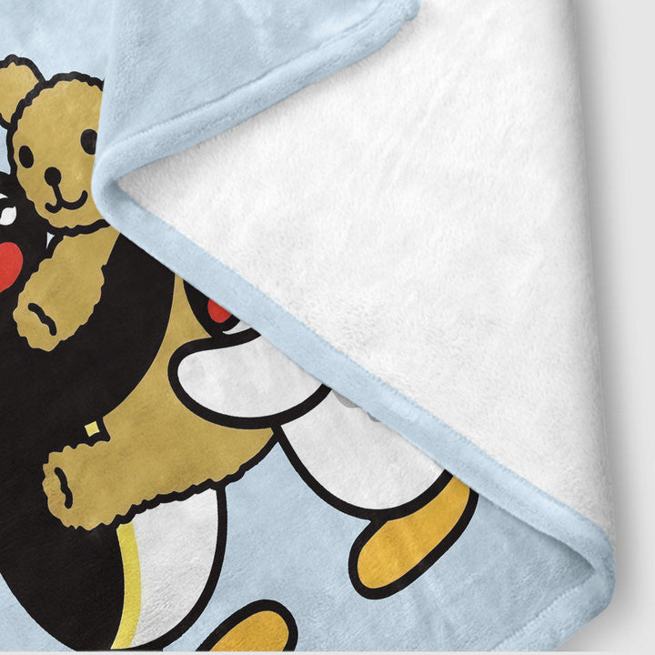 Fun Illustrated Penguin Plush Throw Blanket
