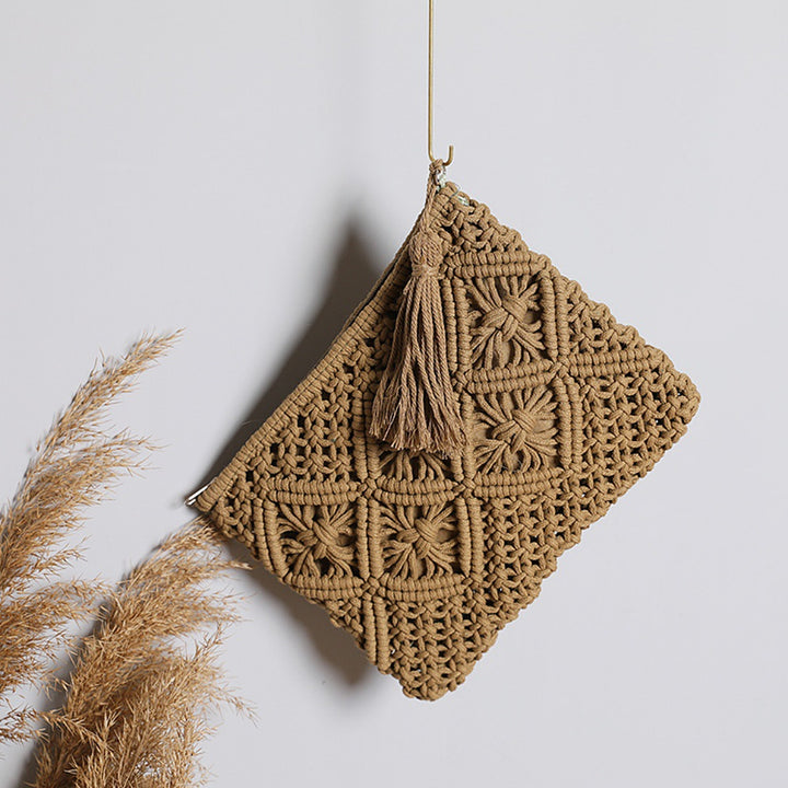 Macrame Clutch with Tassel Details Stornfield