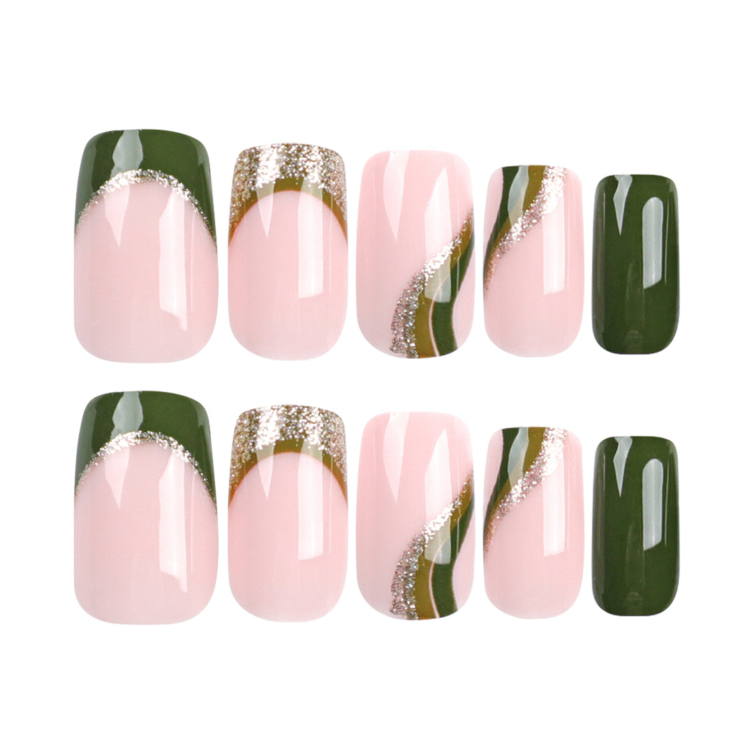 Artful nail extensions with golden accents and elegant design Stornfield