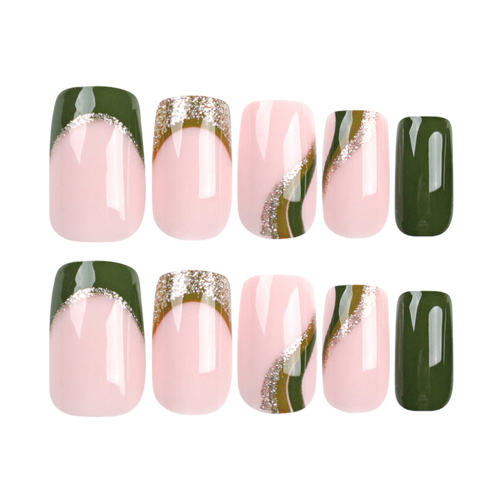 Artful nail extensions with golden accents and elegant design Stornfield