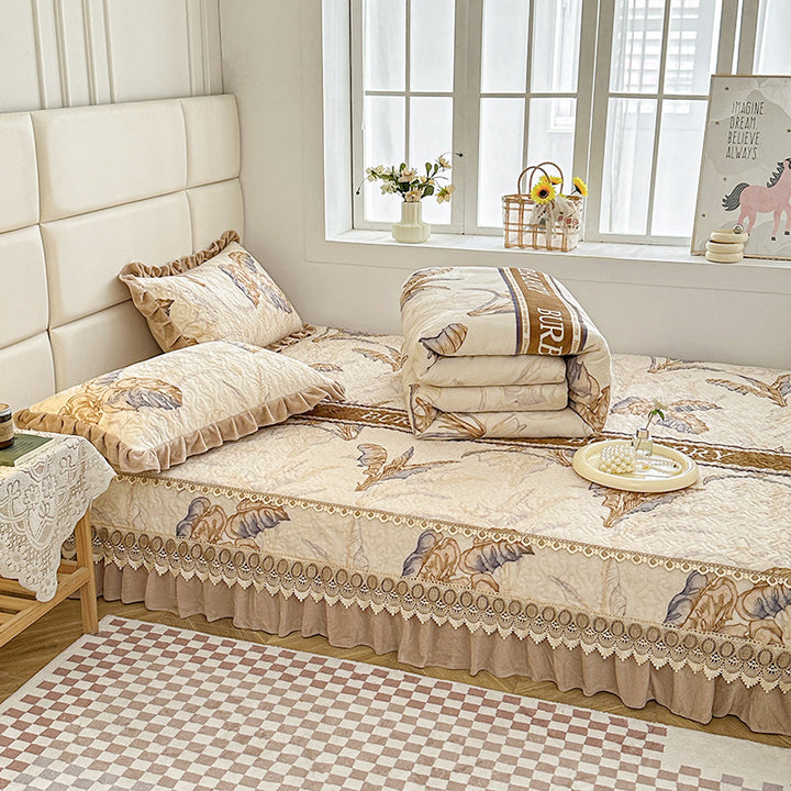 Elegant Embroidered Quilted Bedspread