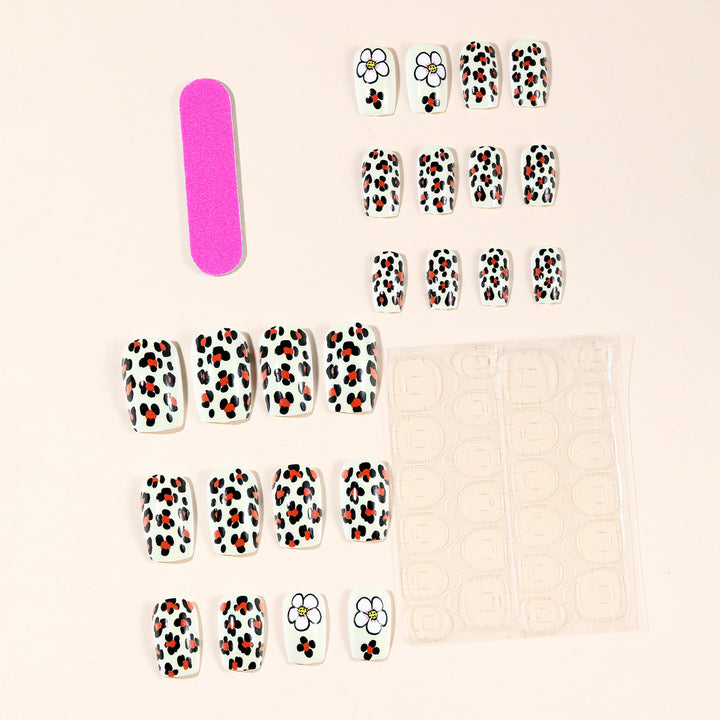 Stylish Leopard Print Acrylic Nail Art Extensions Stornfield