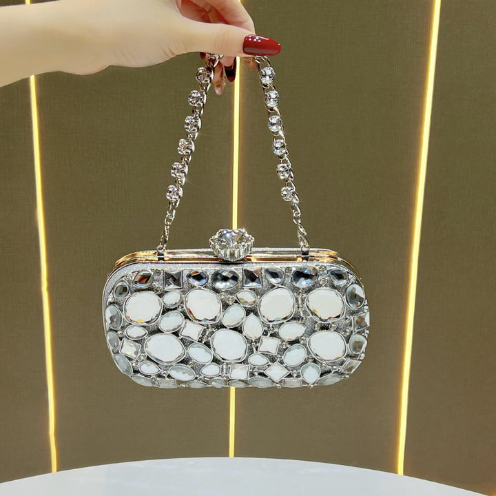 Decorative Crystal-Accented Evening Clutch