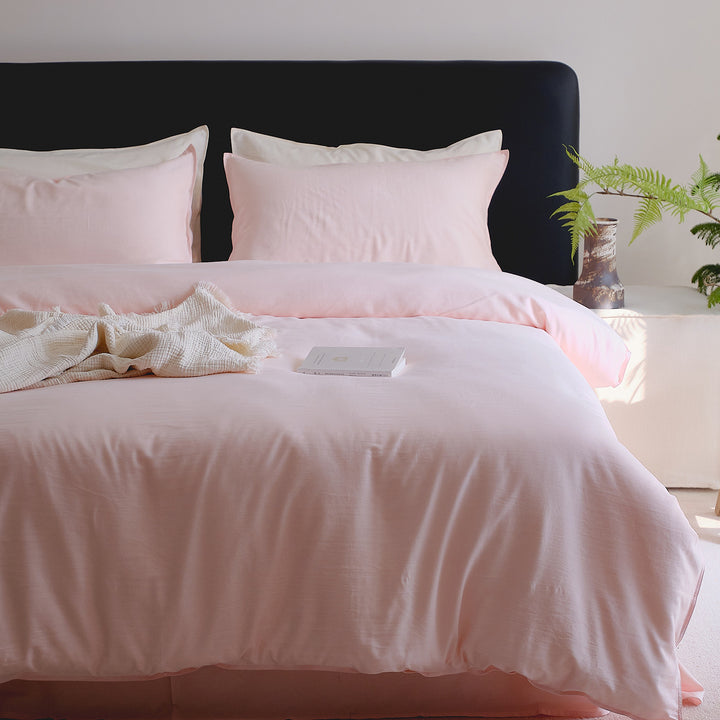 Breathable Long-Staple Cotton Duvet Cover Set with Corner Ties and Tailored Hem