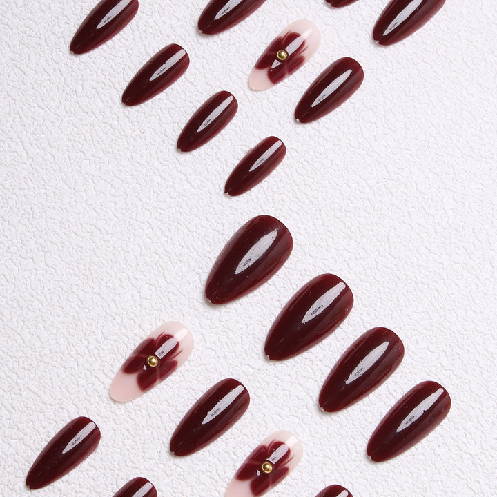 Glamorous Floral Accent Press-On Nails Stornfield