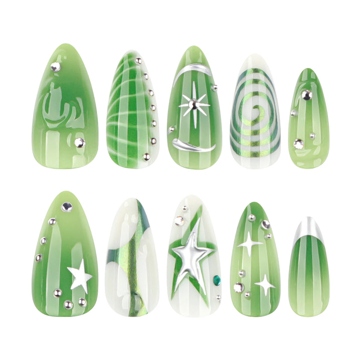 Artificial nails with modern geometric designs Stornfield