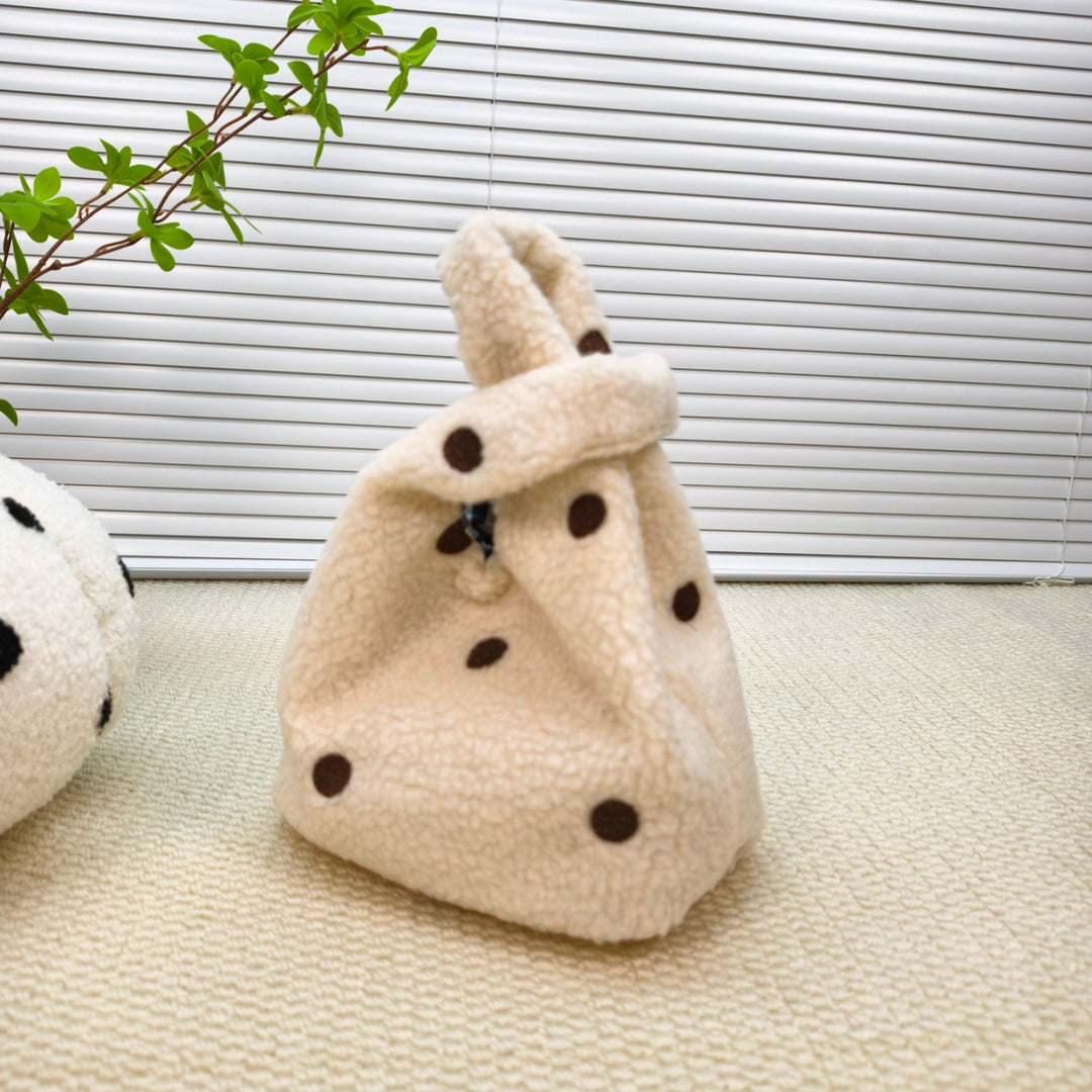 Compact Fuzzy Polka Dot Sling Bag Stornfield