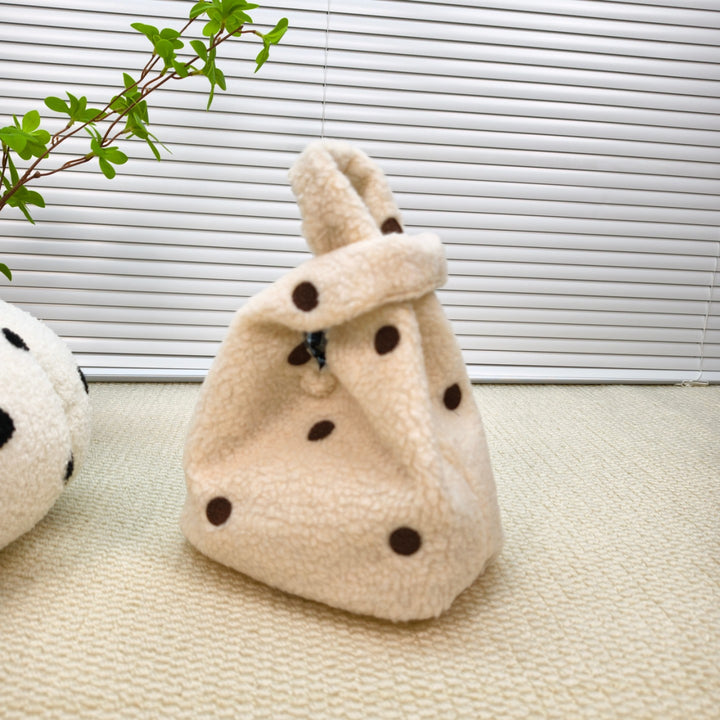 Compact Fuzzy Polka Dot Sling Bag Stornfield