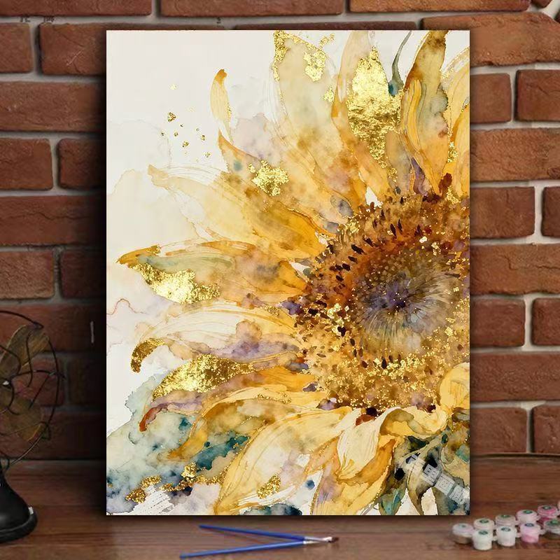 Elegant Sunflower Watercolor Canvas Art Stornfield