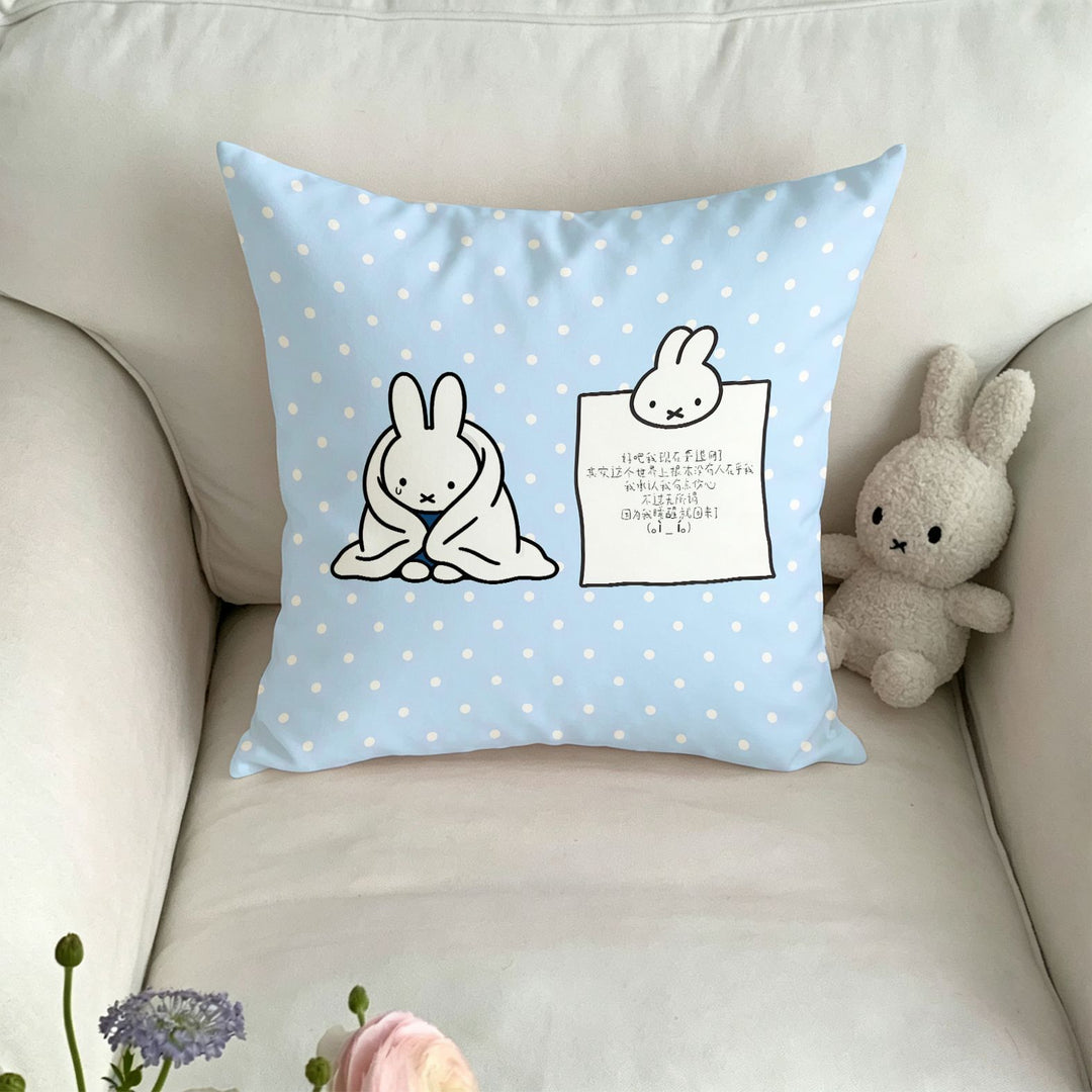 Whimsical Bunny-Themed Decorative Pillow