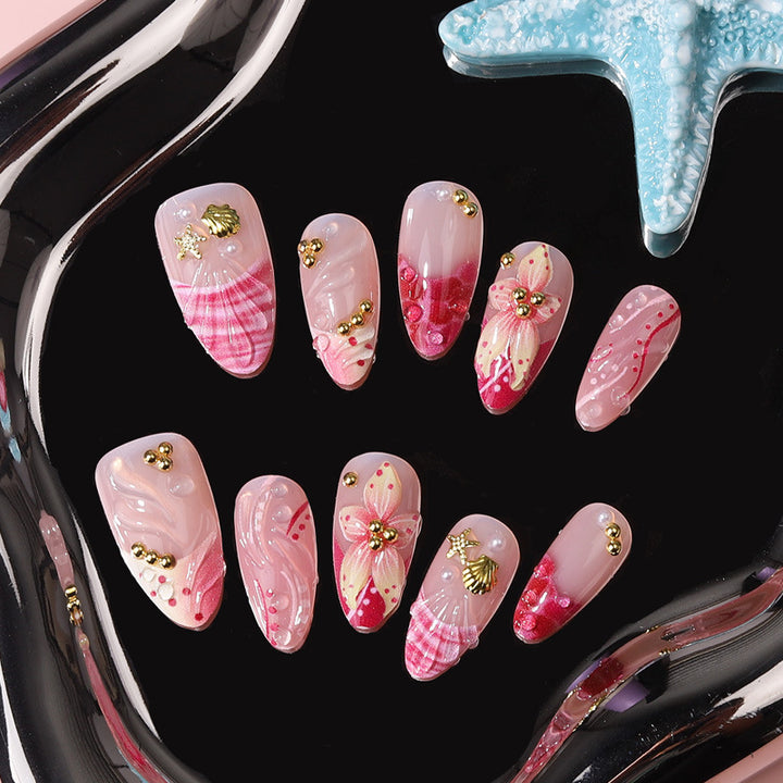 Shell-Inspired Decorative Press-On Nails Stornfield