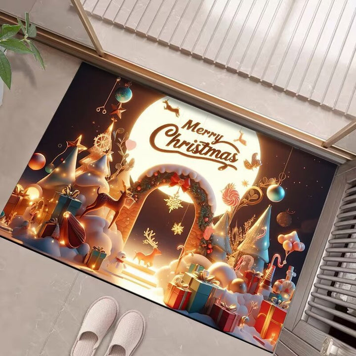 Festive Holiday Scene Entrance Mat