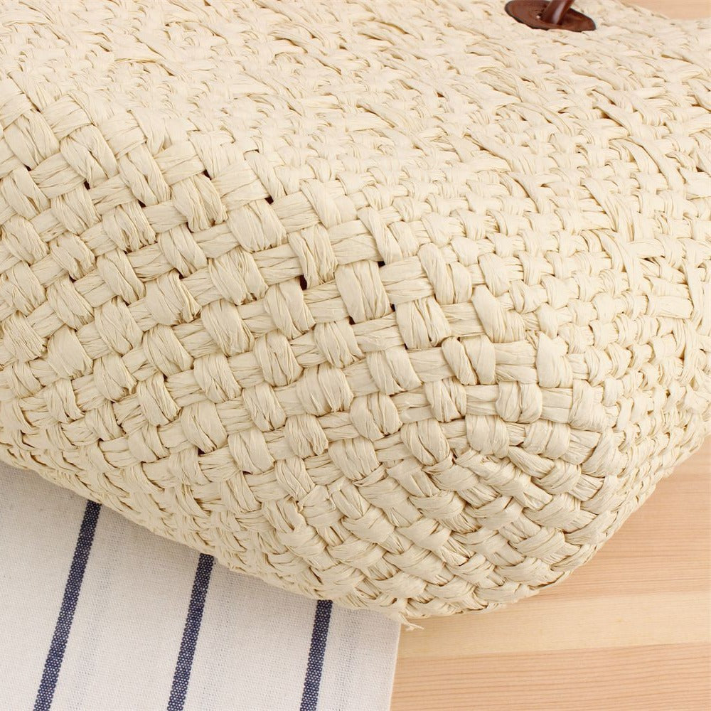 Handbag Made of Natural Weave with Leather Handles Stornfield