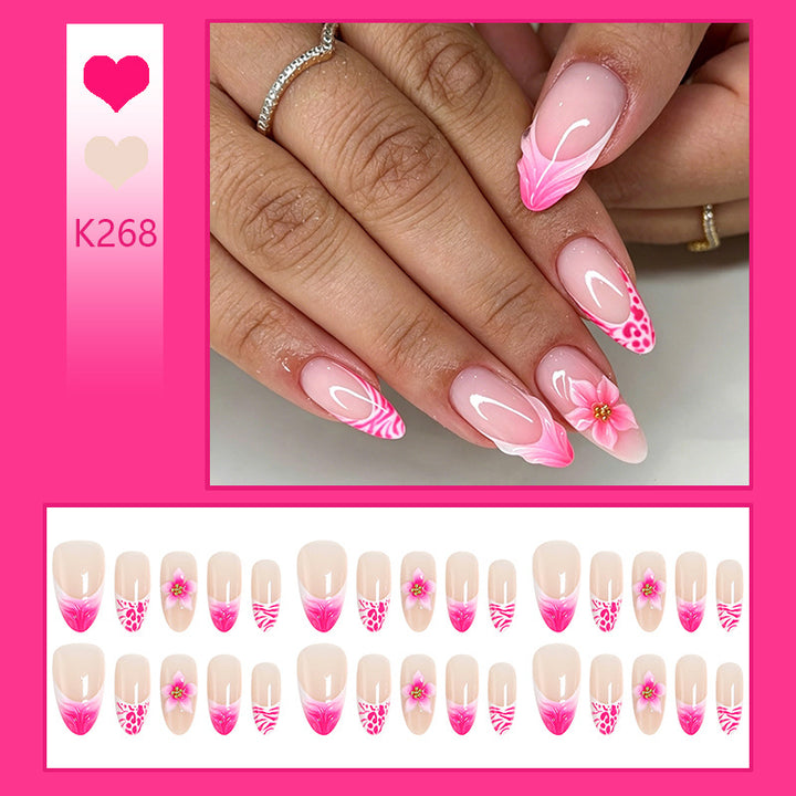 Nail Art Set with Floral Design and Glitter Details Stornfield