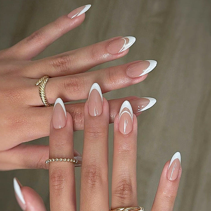 Acrylic nail set with natural look and self-adhesive tips Stornfield
