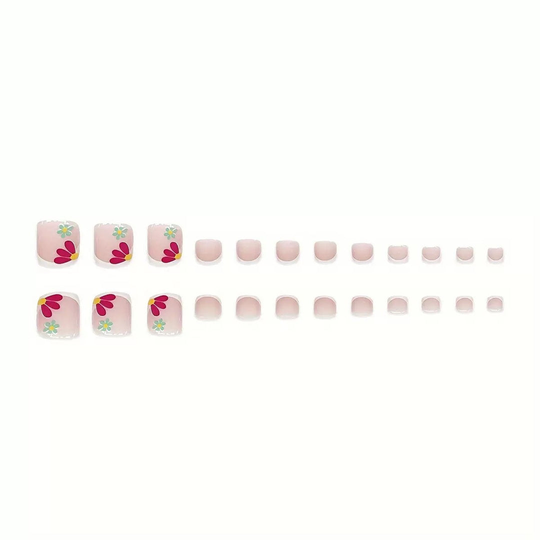 Nail art set with glowing flower motifs and glitter accents Stornfield