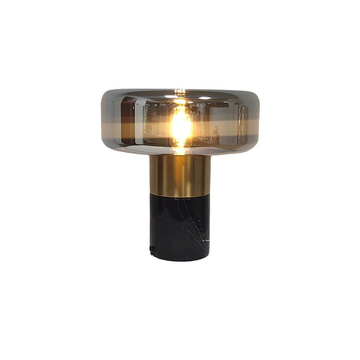 Modern Glass Table Lamp with Gold Accent
