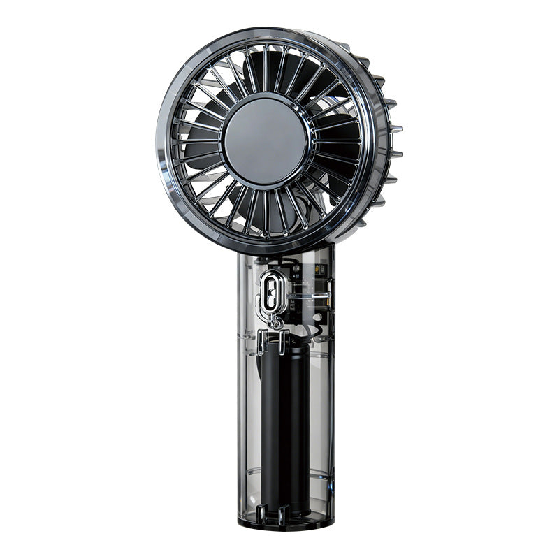 Unisex Portable High-Speed Hand Fan with Transparent Housing Construction Stornfield