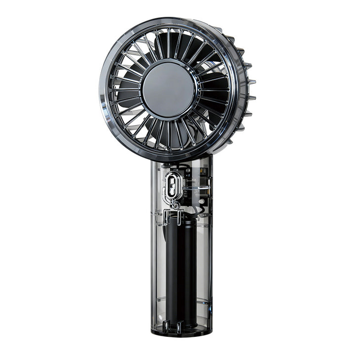 Unisex Portable High-Speed Hand Fan with Transparent Housing Construction Stornfield