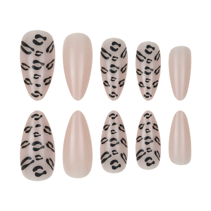 Elegant Stiletto Press-On Nails with Animal Print Design Stornfield