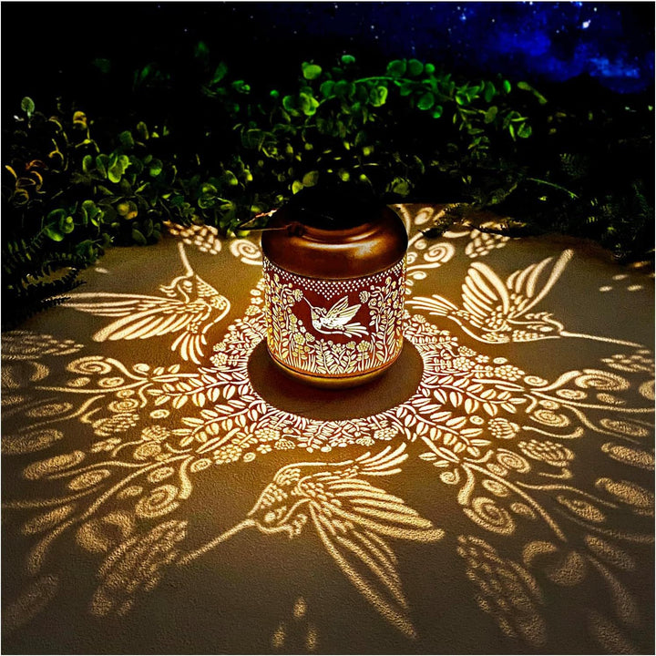 Intricate Metal Shadow Projection Table Lamp With Rechargeable LED Stornfield