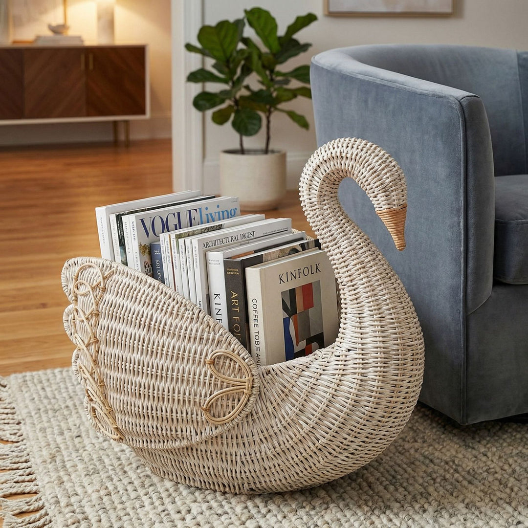 Playful laundry basket in the shape of a swan Stornfield