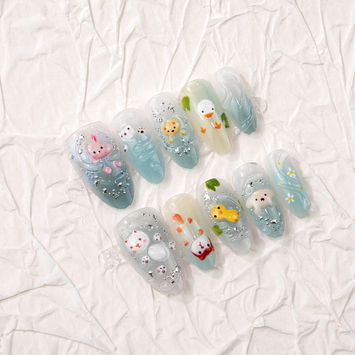 Whimsical Animal-Themed Press-On Nail Collection