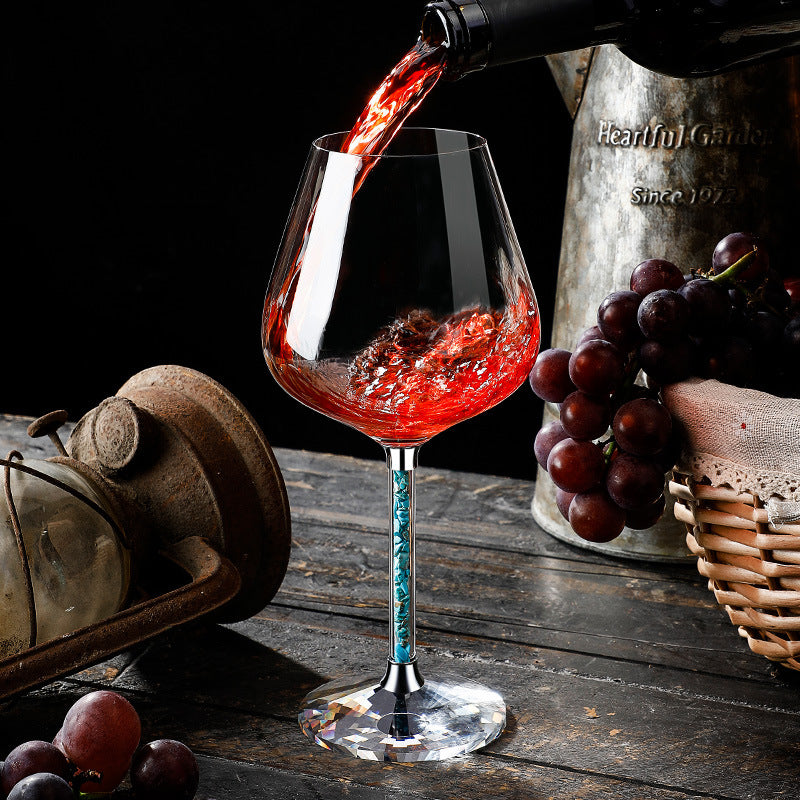 Coral Turquoise Stem Red Wine Glasses and Decanter Set | Stornfield