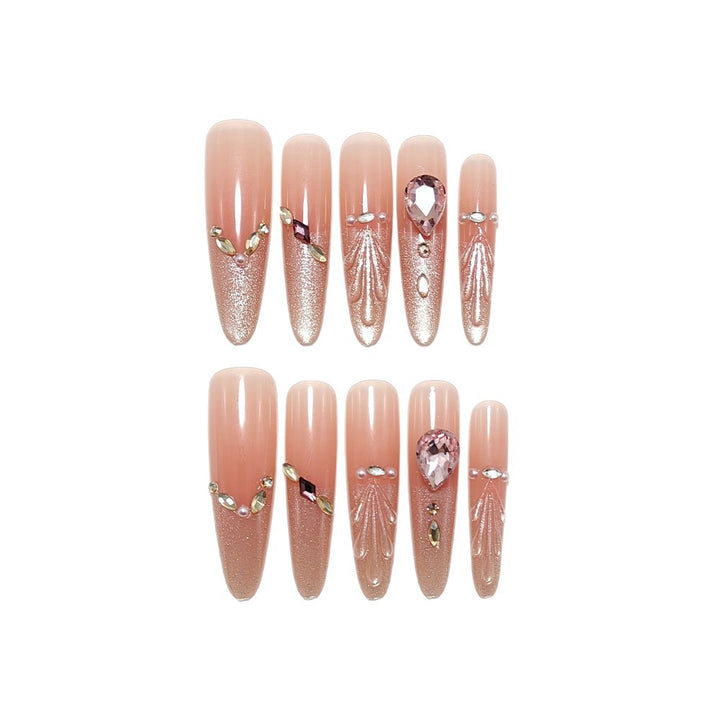Acrylic nails with glamorous crystal design Stornfield