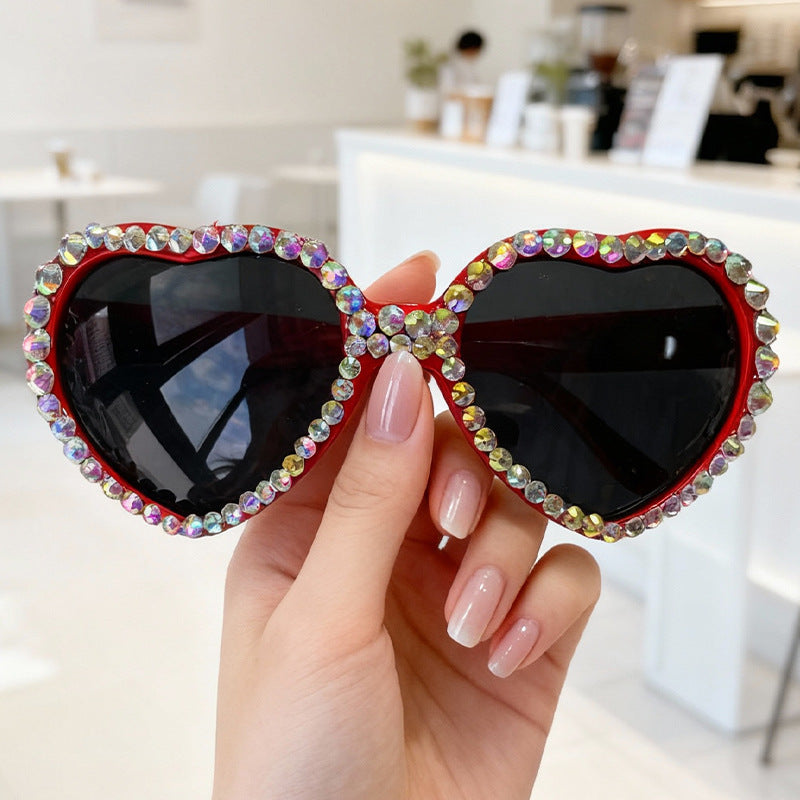 Heart-Shaped Rhinestone-Embellished Sunglasses Stornfield
