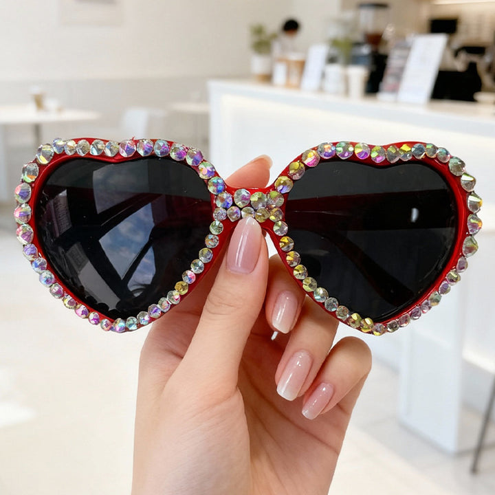 Heart-Shaped Rhinestone-Embellished Sunglasses Stornfield