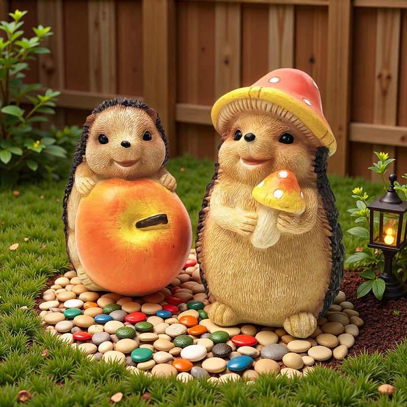 Cute hedgehog sculpture with fruit bowl Stornfield
