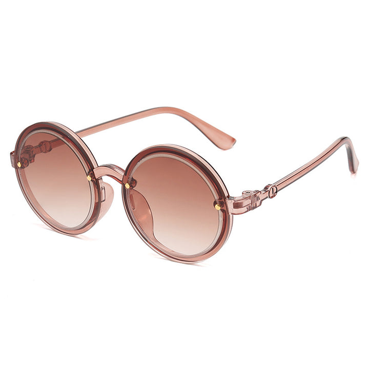 Women Round Sunglasses with Transparent Frame Stornfield