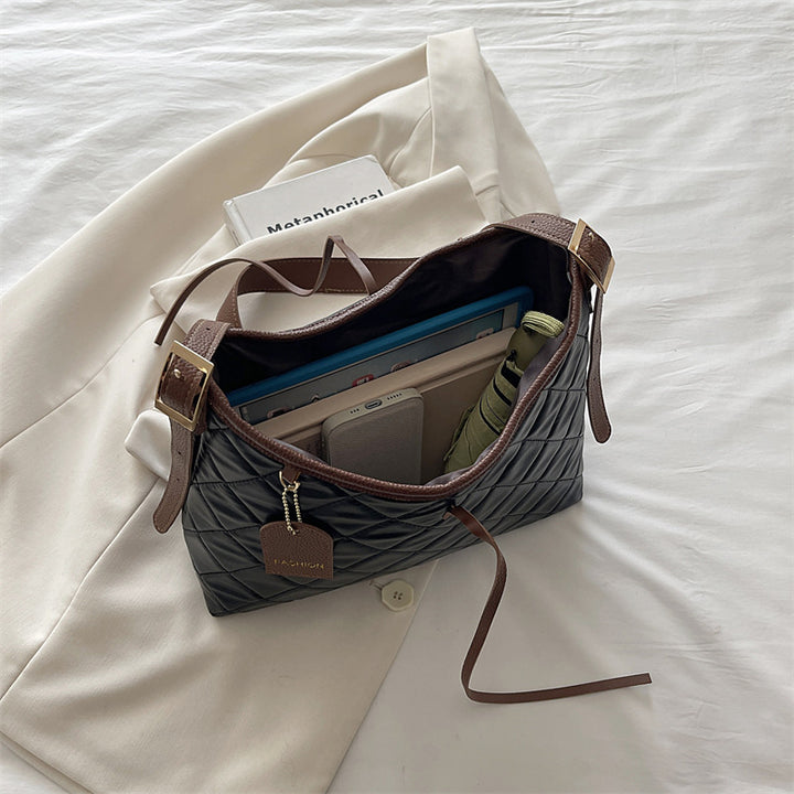 Quilted Leather Hobo Bag