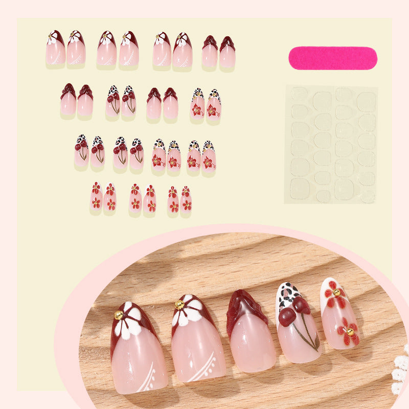 Creative Nail Design Set with Elegant Flower and Leopard Elements Stornfield