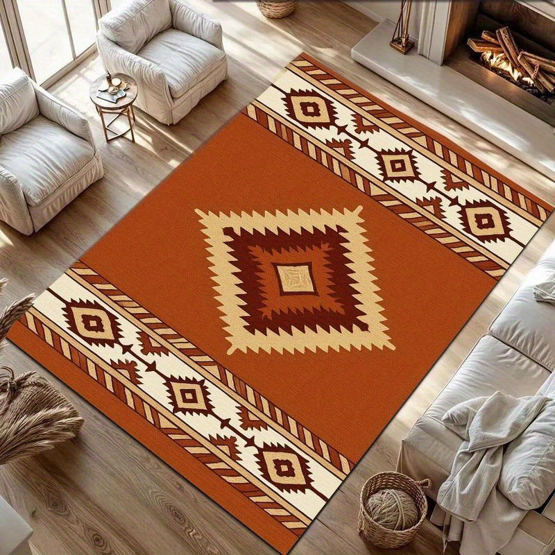 Geometric Tribal Pattern Area Rug