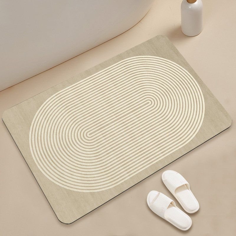 Geometric Pattern Bath Mat for Bathroom