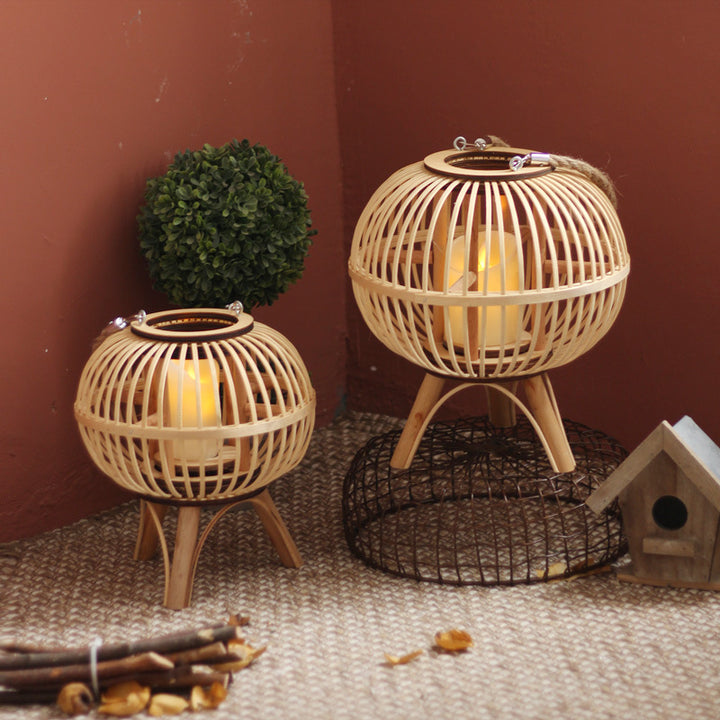 Stylish hanging lamp made of natural material Stornfield