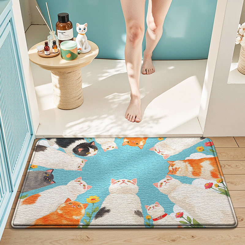 Cute Bunny-Themed Bath Mat