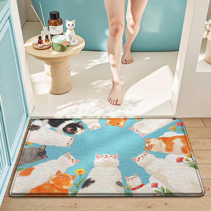 Cute Bunny-Themed Bath Mat