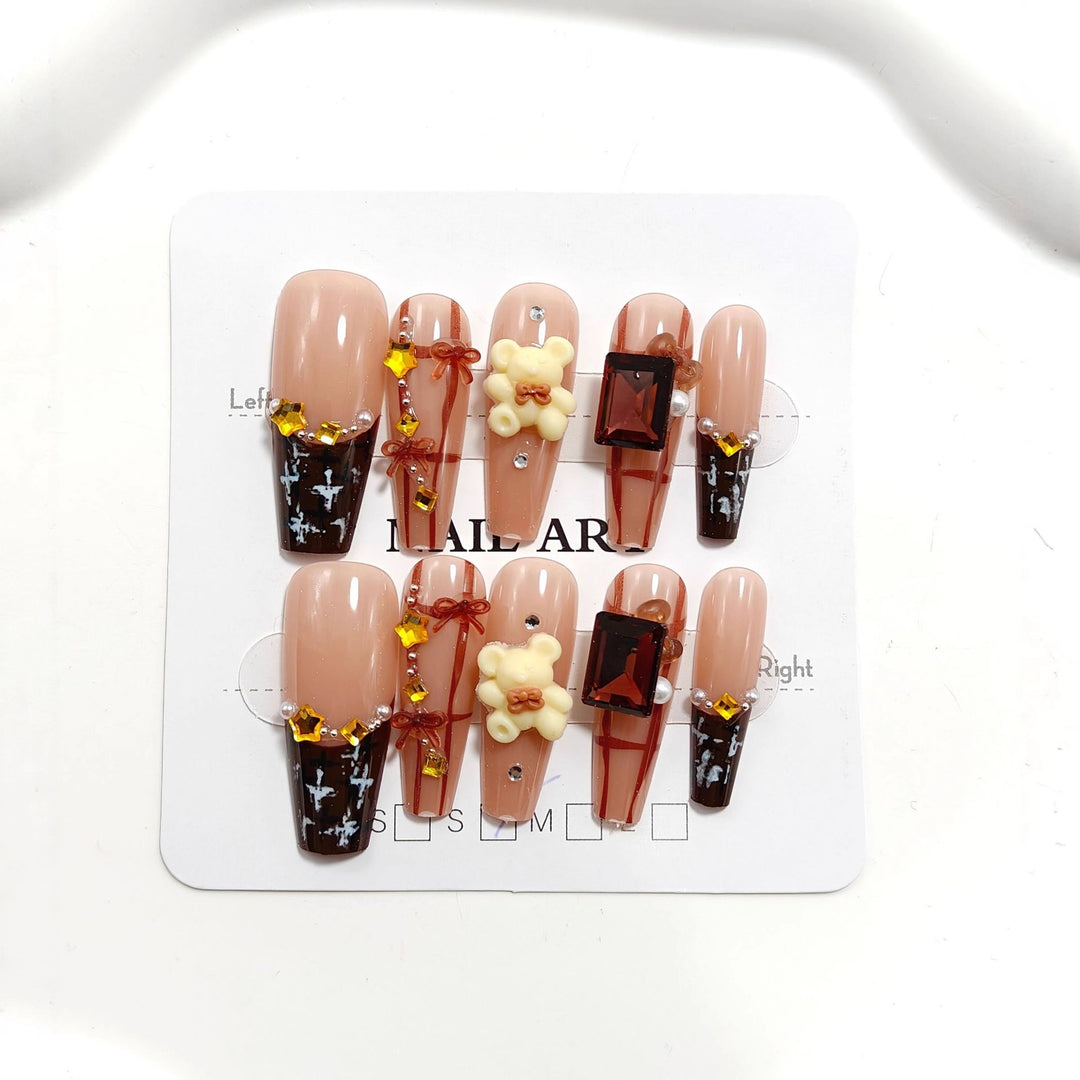 Artificial nails with decorative 3D embellishments Stornfield