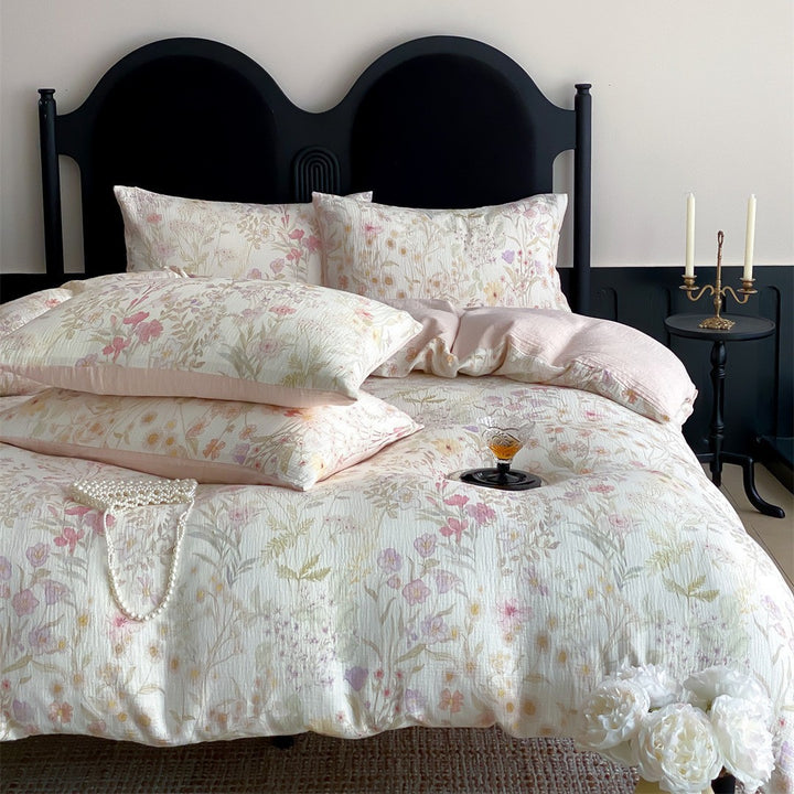 Silky Microfiber Duvet Cover Comforter Bedding Set with Hypoallergenic Pillow Shams