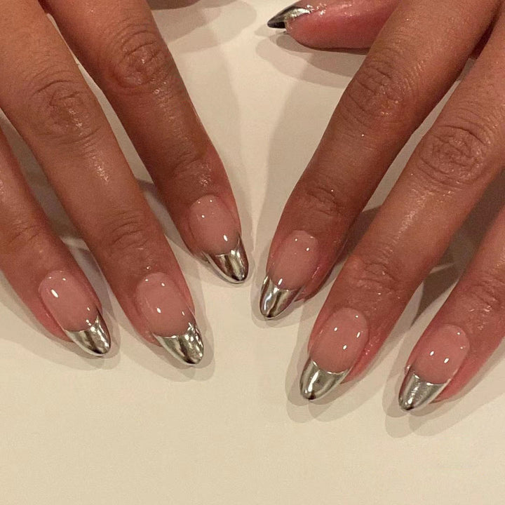 Metallic Tip Press-On Nail Set